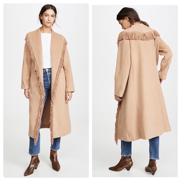Line & Dot Jackets & Blazers - 🅢🅐🅛🅔 Line and Dot Linda Fringe Coat 🧥 Camel 🐪 Fringe L/S Duster Jacket Tan